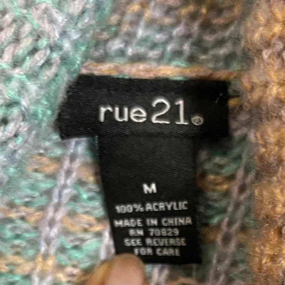 Rue 21 Womens Sweater Size Medium Multicolored Knit Turtleneck Top NWT - Picture 4 of 9